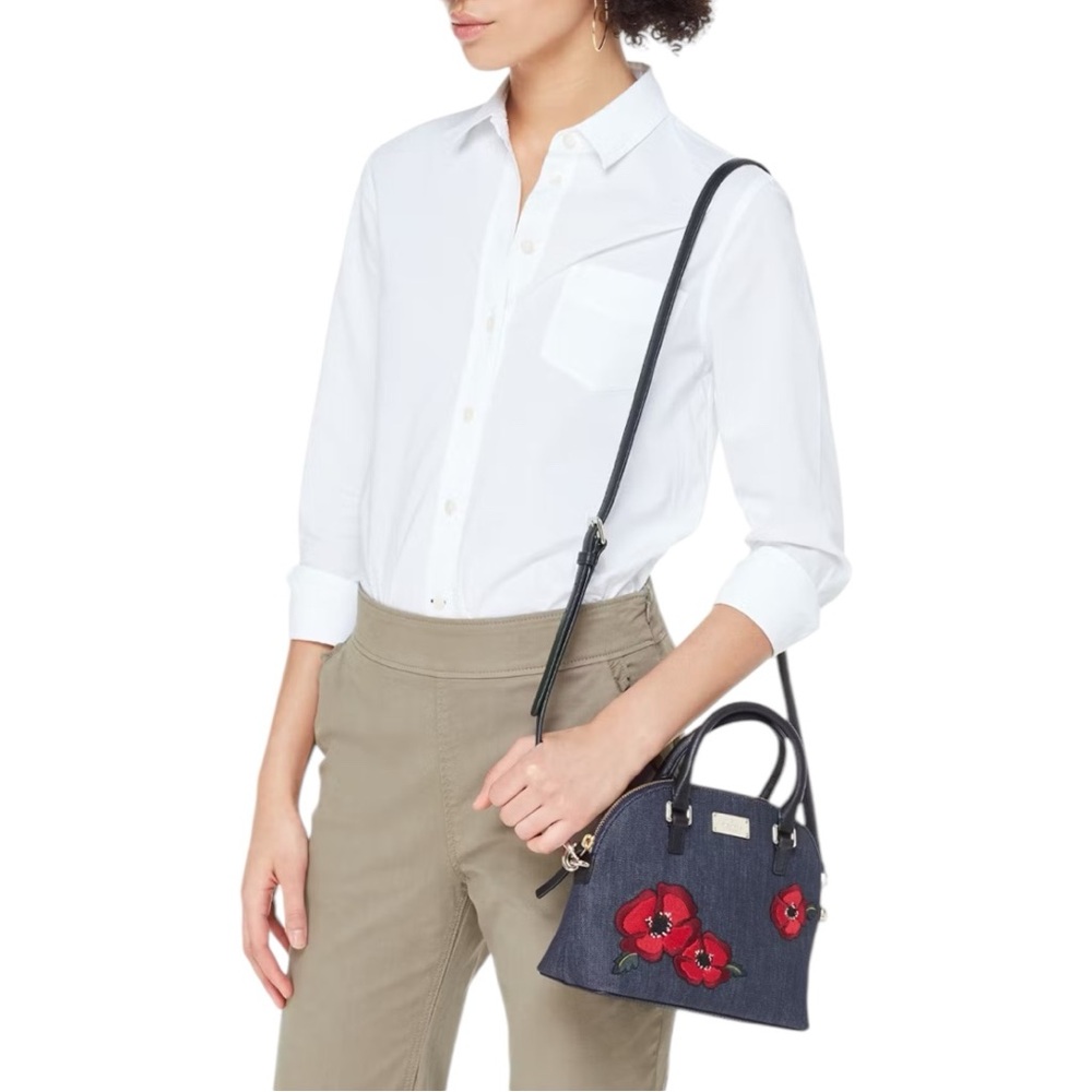 5 | 😍Kate Spade Grove Street Mini Carli Denim Poppy Crossbody Bag